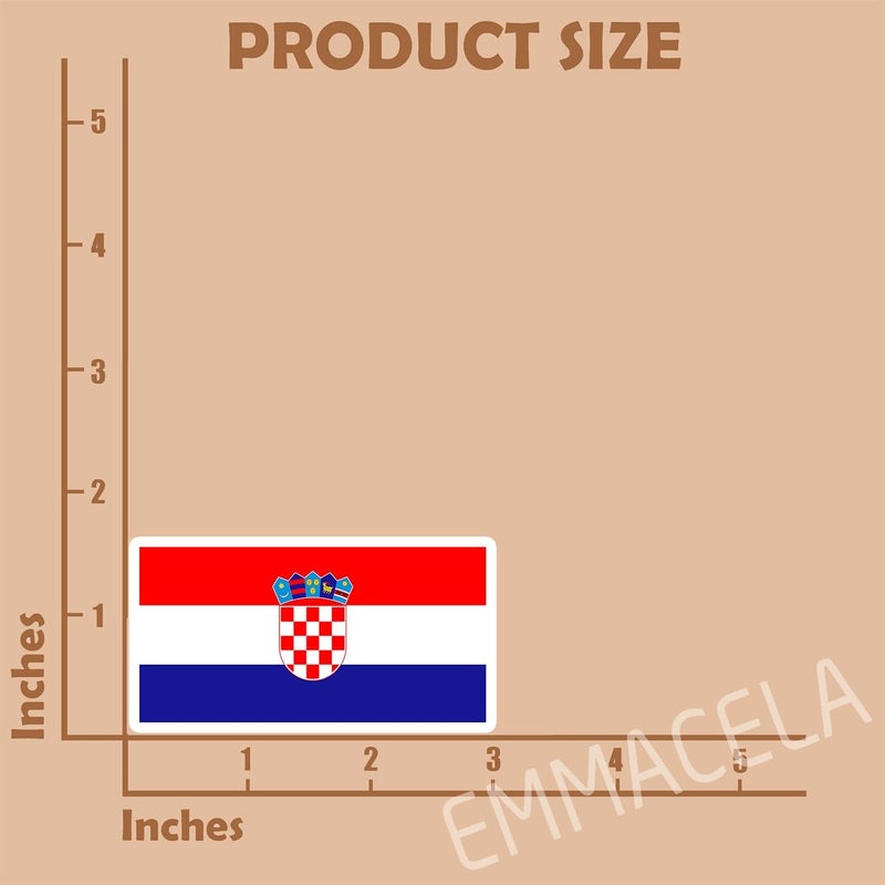 EMMACELA (3PCS) Croatia Flag stickers, Countries Flag Stickers - Waterproof Vinyl Decals For Laptops, Tumblers, Water Bottles, Books, Scrapbooks, Size 3 x 1.7 - Image 2